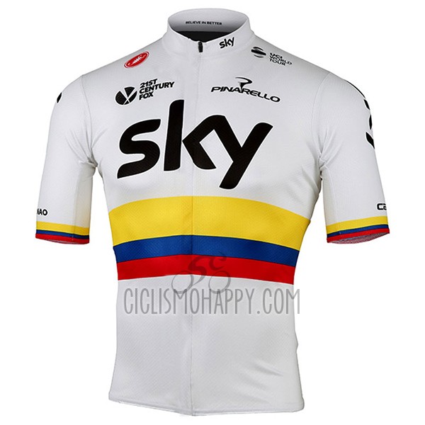 Sky UCI Mondo CampioneCycling Jersey Bib Short 2017 Men Short Sleeve 